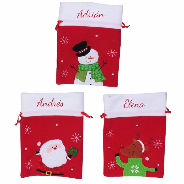 Bolsa de regalo de Navidad bordada