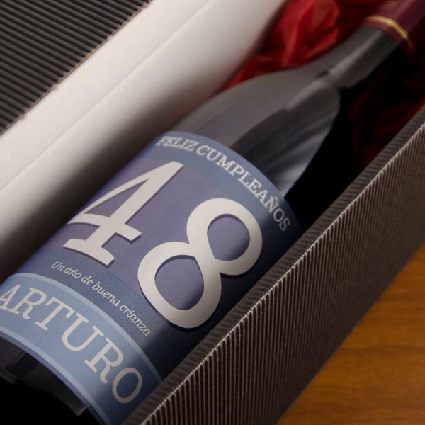 Botella de vino especial cumpleaños