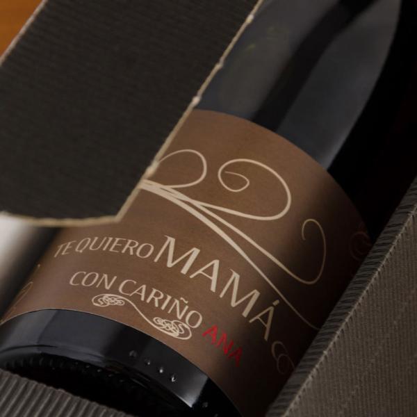 Botella de vino gracias mamá