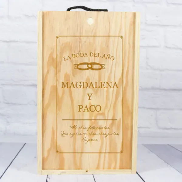 Caja botella de vino especial Bodas