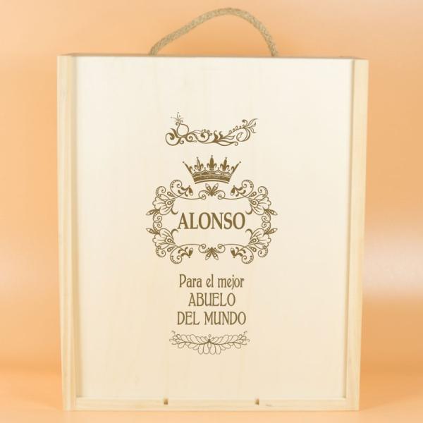Caja botella de vino para el mejor abuelo