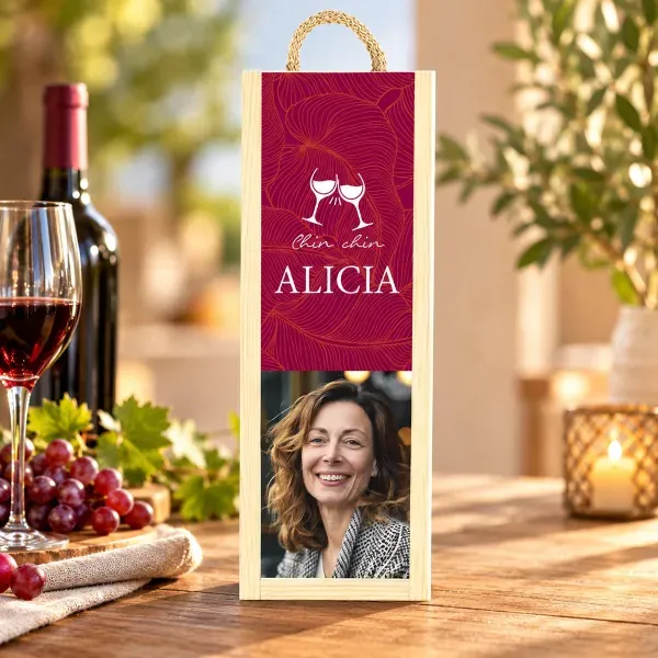 Caja de vino personalizada 'Chin chin'