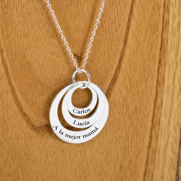 Colgante anillos de plata personalizado