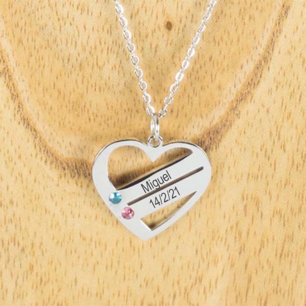 Colgante corazón con cristales personalizado