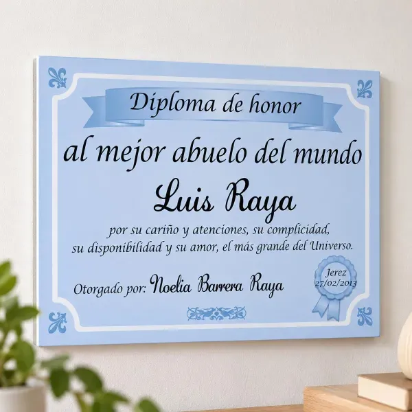 Diploma al mejor abuelo del mundo