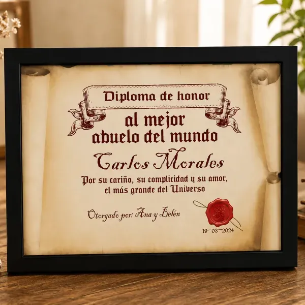 Diploma pergamino al mejor abuelo