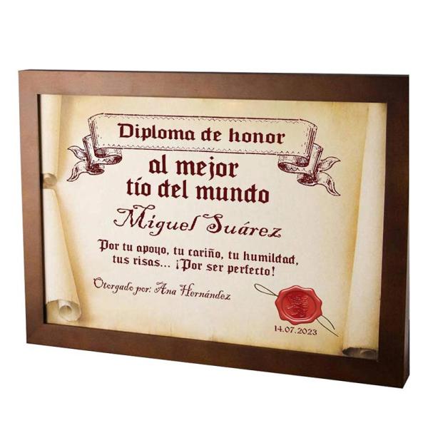 Diploma pergamino al mejor tío