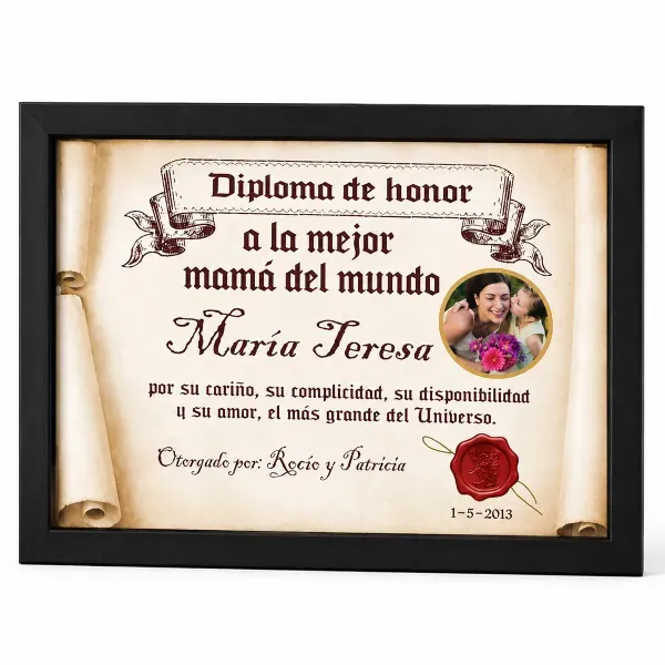 Diploma pergamino con foto