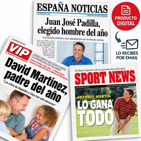 Falsa portada DIGITAL de periódico para él