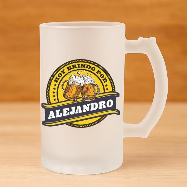 Jarra de cerveza personalizada 'Brindamos'