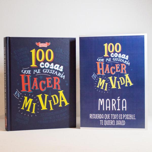 Libro '100 cosas que me gustaría...' con tarjeta