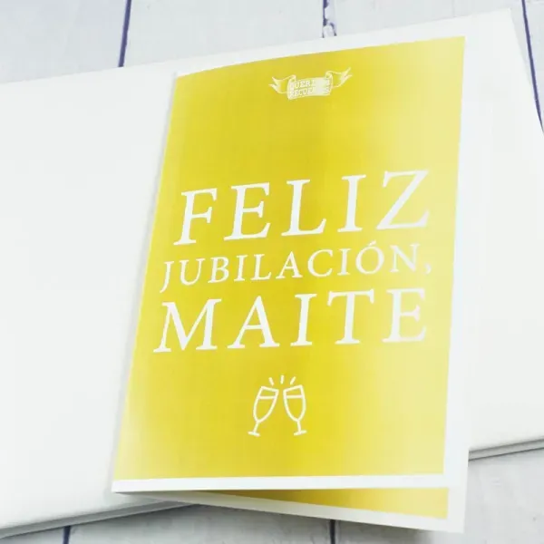 Libro de firmas con tarjeta personalizada