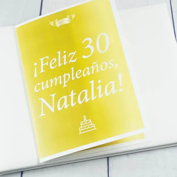 Libro de firmas con tarjeta personalizada