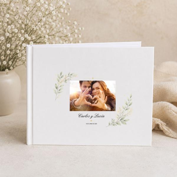 Libro de firmas de boda personalizado con foto