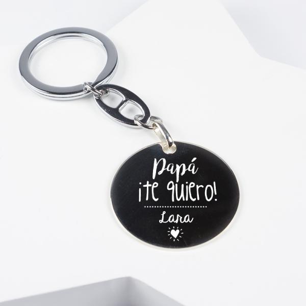 Llavero de plata Te quiero papá grabado