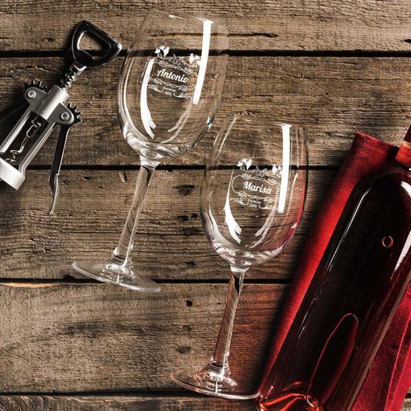 Pack dos copas de vino personalizadas