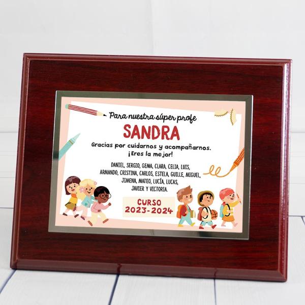 Placa de agradecimiento para profes personalizada