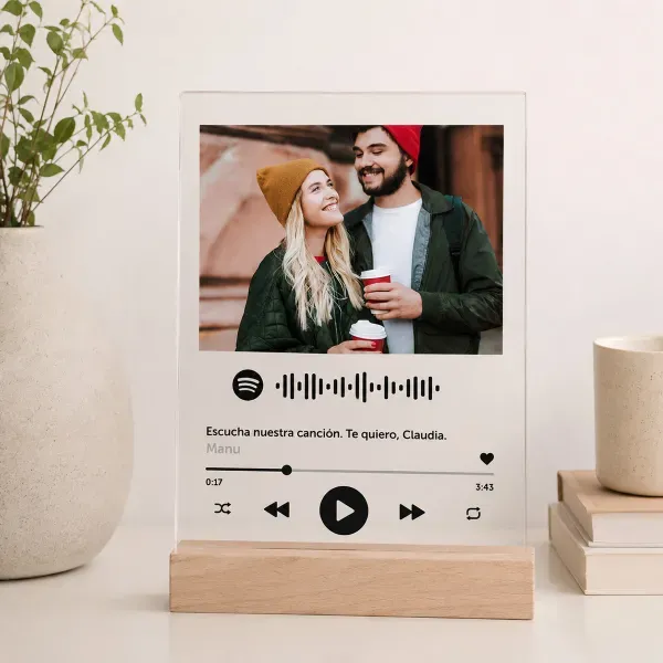 Placa de metacrilato personalizada con código Spotify