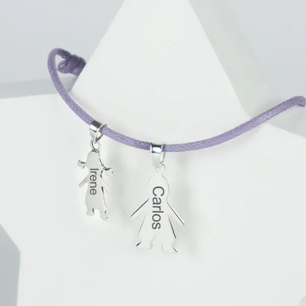 Pulsera de plata querubín personalizada
