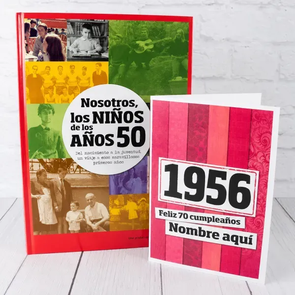 Regalo 70 cumpleaños: libro con tarjeta
