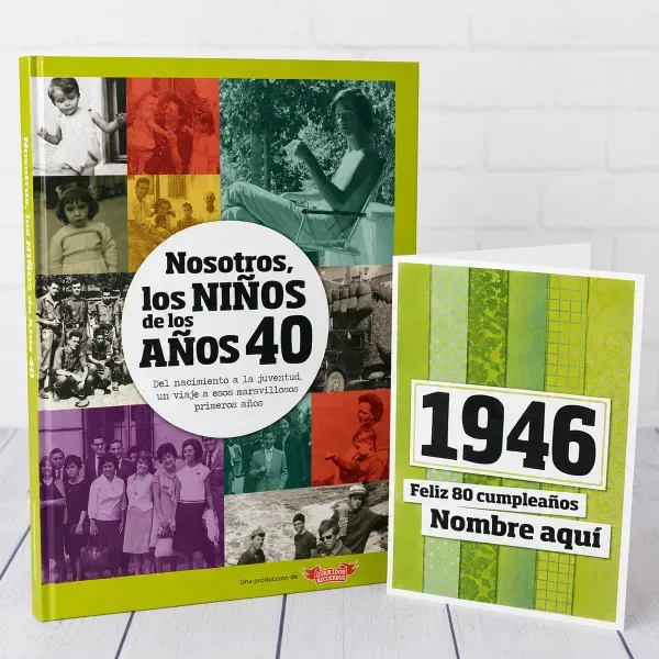 Regalo 80 cumpleaños: libro con tarjeta
