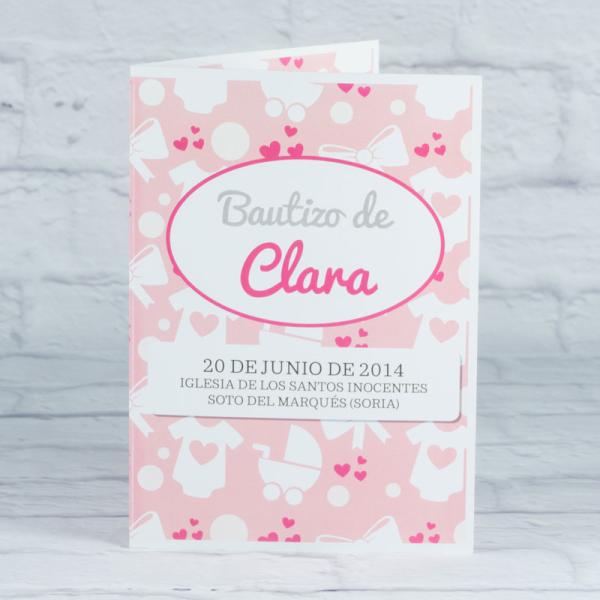 Tarjeta para bautizos personalizada