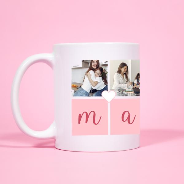 Taza personalizada con fotos 'Mamá'