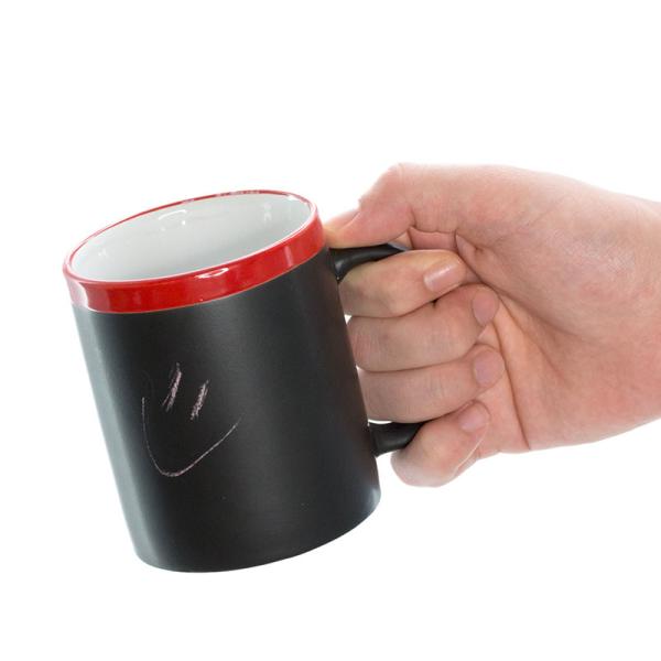 Taza pizarra con tiza de color