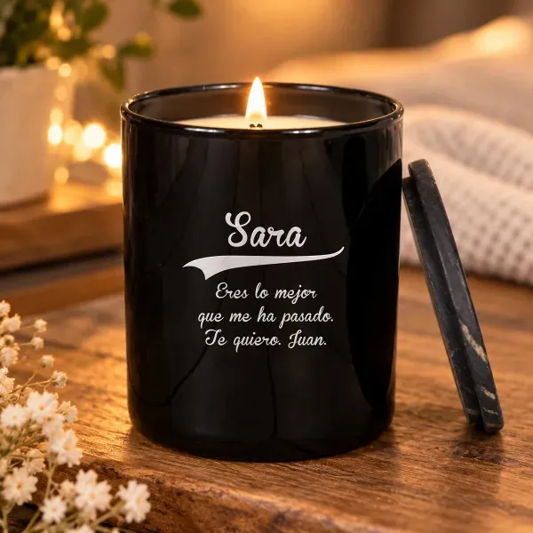 Vela 100% Vegetal grabada con nombre y dedicatoria