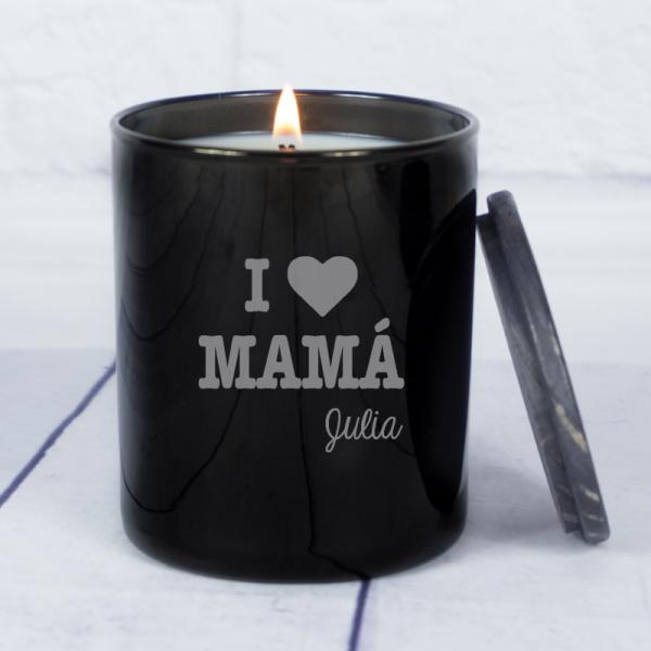 Vela grabada 'I love'