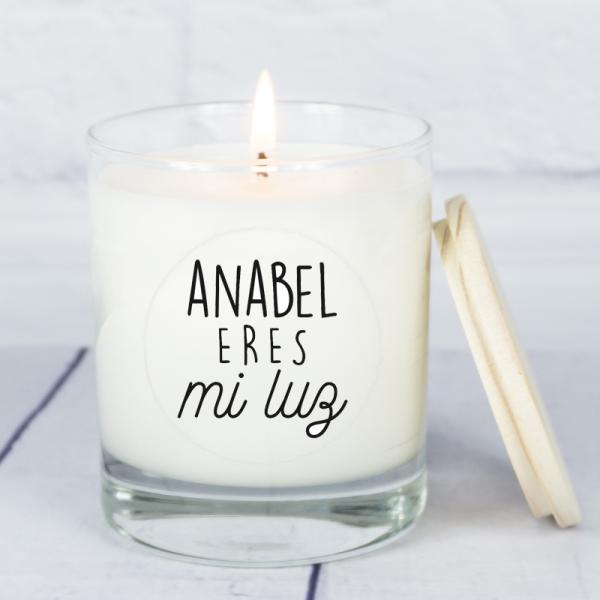 Vela personalizada con mensaje