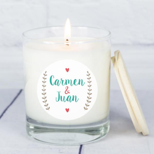 Vela personalizada para enamorados