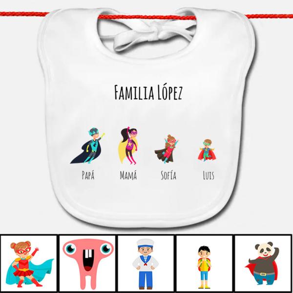 Babero familias personalizado