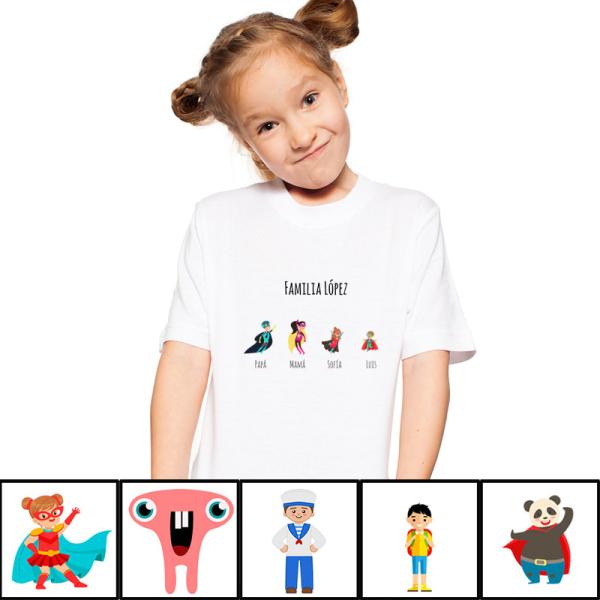 Camiseta infantil 'Familias' personalizada