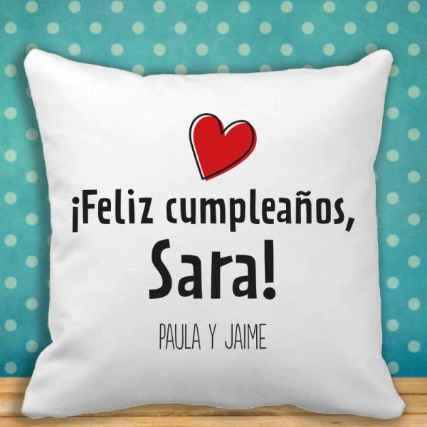 Cojín feliz cumpleaños mujer