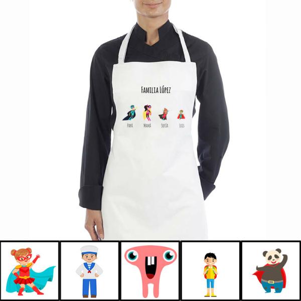 Delantal familias personalizado