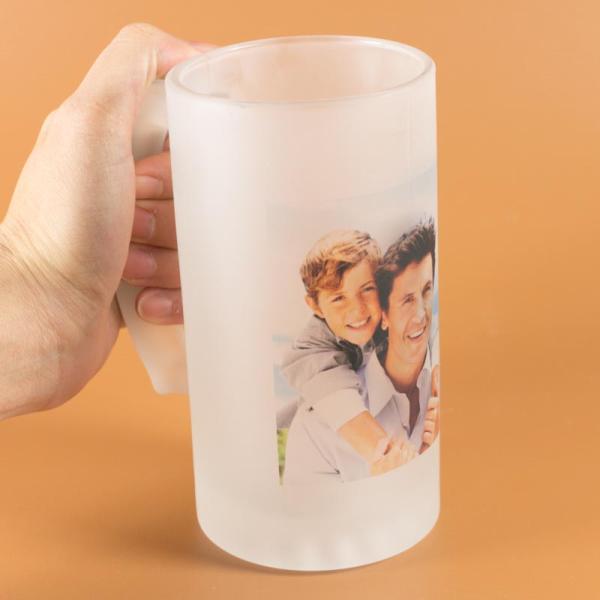 Jarra de cerveza personalizada con foto