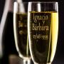 Regalos personalizados: Cristaler&iacute;a personalizada: Copas de cava grabadas con nombres