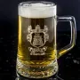 Regalos personalizados: Cristaler&iacute;a personalizada: Jarra de cerveza con logo grabado