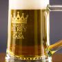 Regalos personalizados: Cristaler&iacute;a personalizada: Jarra de cerveza "El rey de la casa" con estuche