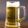 Regalos personalizados: Cristaler&iacute;a personalizada: Jarra de cerveza "El rey de la casa" con estuche