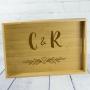 Regalos personalizados: Dise&ntilde;o y decoraci&oacute;n: Bandeja de madera grabada con monograma
