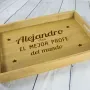 Regalos personalizados: Madera personalizada: Bandeja personalizada para el mejor profe