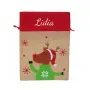 Regalos personalizados: Regalos bordados: Bolsa regalo de Navidad bordada efecto lino