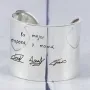 Regalos personalizados: Joyas personalizadas: Brazalete de plata personalizado con firmas