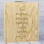 Regalos personalizados: Regalos con nombre: Caja botella de vino con texto grabado