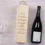 Regalos personalizados: Regalos con nombre: Caja botella de vino con texto grabado