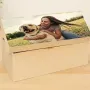 Regalos personalizados: Regalos con nombre: Caja de madera con tapa personalizada con foto