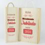 Regalos personalizados: Madera personalizada: Caja de madera para botella de Vino para Jubilaci&oacute;n