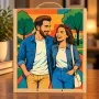 Regalos personalizados: Regalos con fotos: Caja de madera para vino personalizada con foto retrato IA